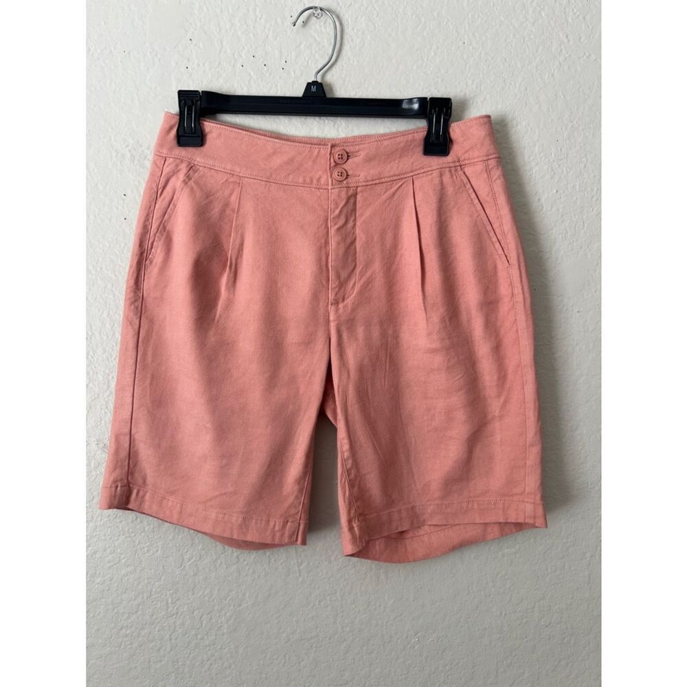 NWOT NYDJ Relaxed Shorts Linen Blend Coral/Peach in Size 0